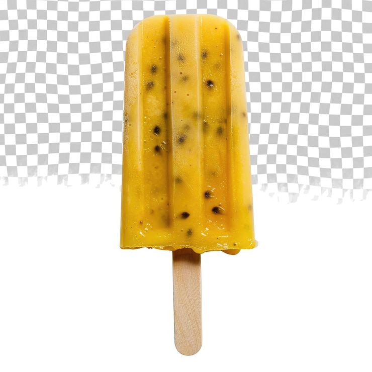 PSD um sorvete amarelo com fundo branco com fundo branco