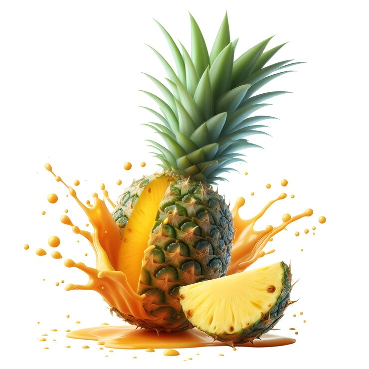 PSD um suco de abacaxi cortado
