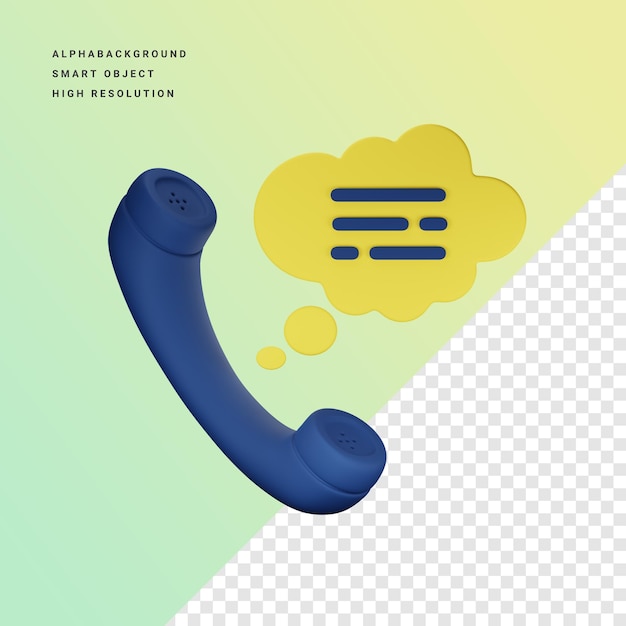 PSD um telefone azul com um balão de diálogo escrito alphabral