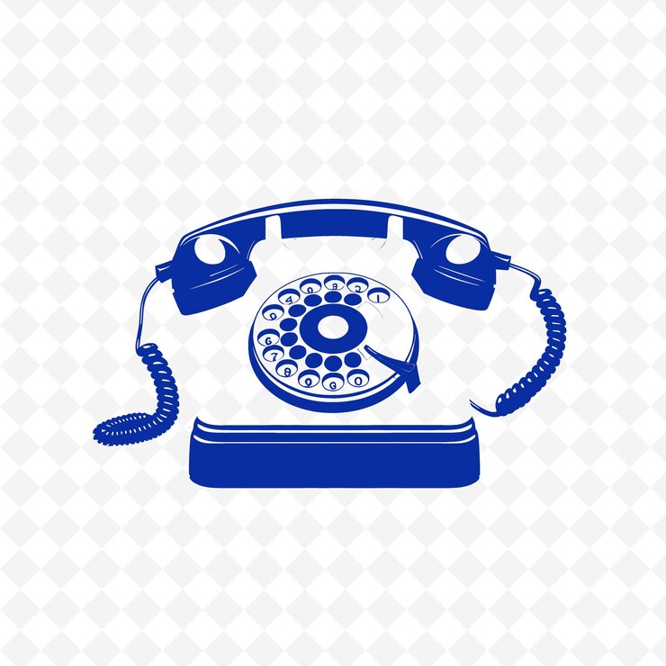 PSD um telefone azul com um telefone azul na parte superior