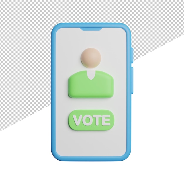 PSD um telefone com um botão verde que diz vote nele.