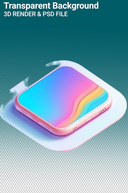 PSD um telefone com uma caixa colorida de arco-íris