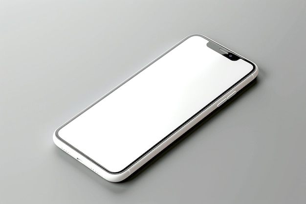 um telefone prateado com uma tela branca que diz " iphone quot "