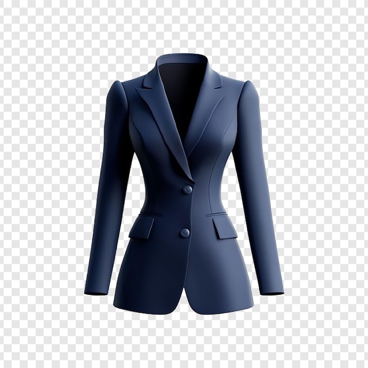 PSD um terno feminino com um blazer azul