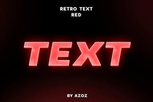 PSD um texto neon vermelho com as letras 