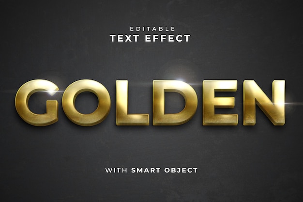 Um texto preto e dourado com as palavras efeito dourado.