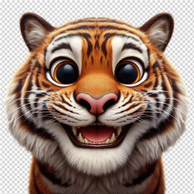 PSD um tigre com uma cara de tigre no rosto