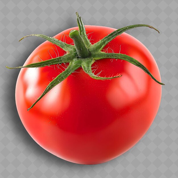 Um tomate que está em um fundo cinzento