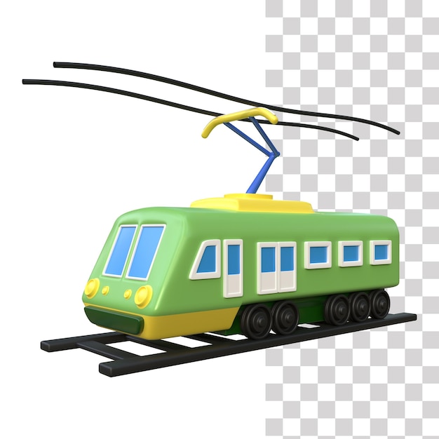 PSD um trem verde com um helicóptero nele