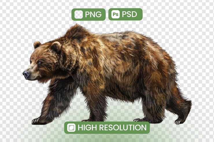PSD um urso com um adesivo que diz pnck