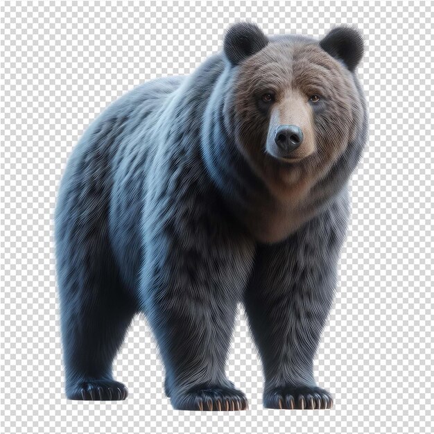 PSD um urso está de pé em um fundo transparente