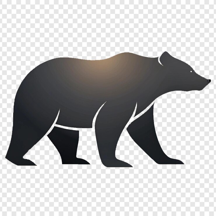 PSD um urso preto está de pé isolado em um fundo transparente