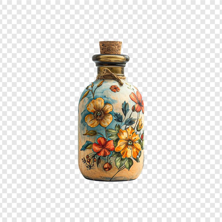 PSD um vaso com flores isoladas em fundo transparente