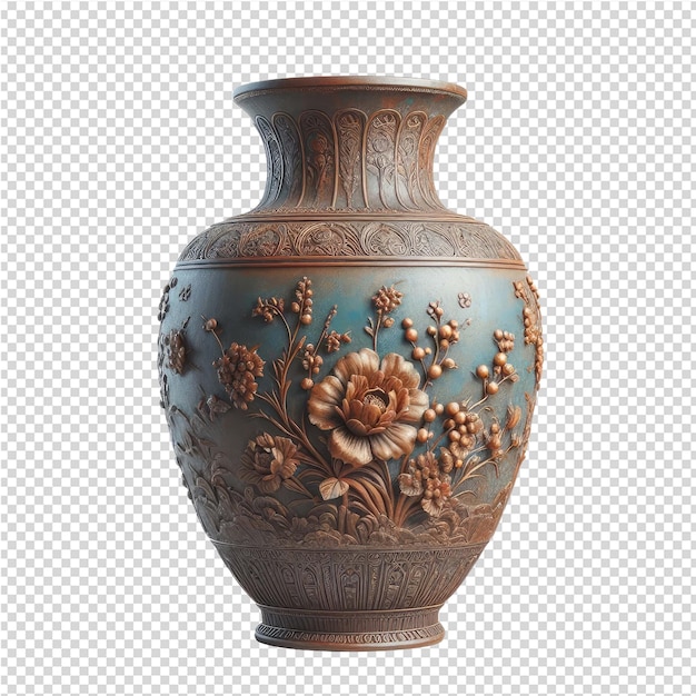 PSD um vaso com um desenho de flores