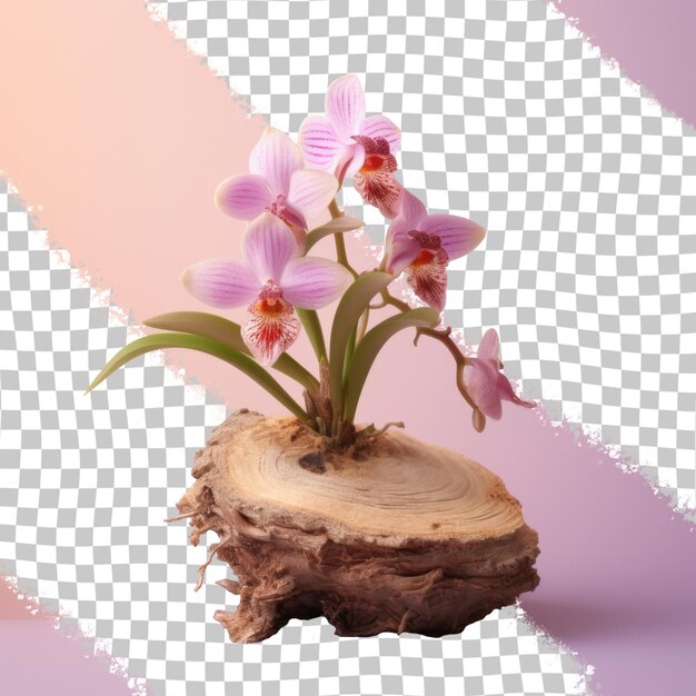 PSD um vaso de flores com a palavra orquídea nele