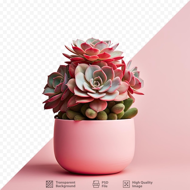 Um vaso rosa com uma planta