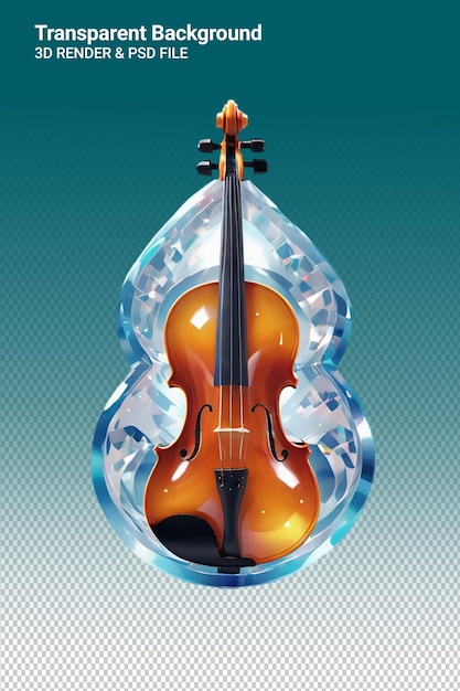 PSD um violino com uma gota de água na parte de baixo