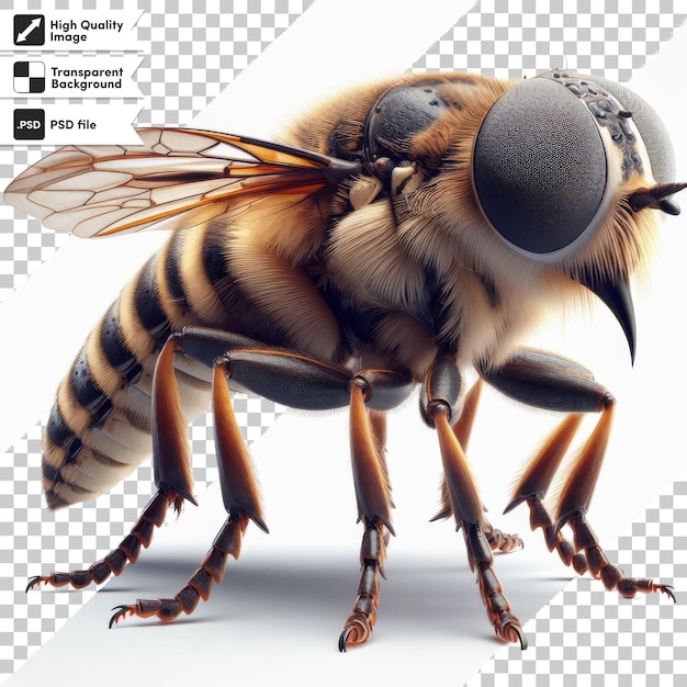 PSD uma abelha com um nariz preto e um visor no rosto