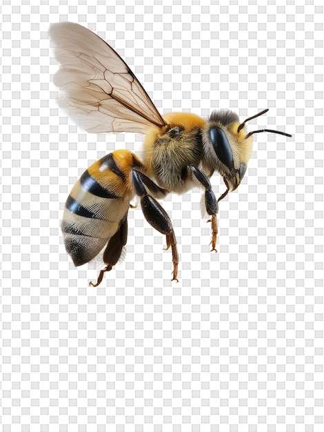 Uma abelha está voando com uma abelha