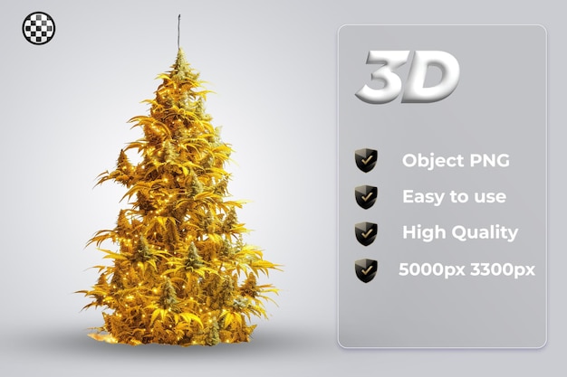 Uma árvore de Natal com uma caixa de presentes em fundo transparente isolado