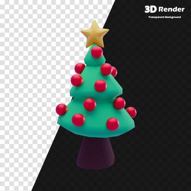 uma árvore de Natal com uma estrela nela