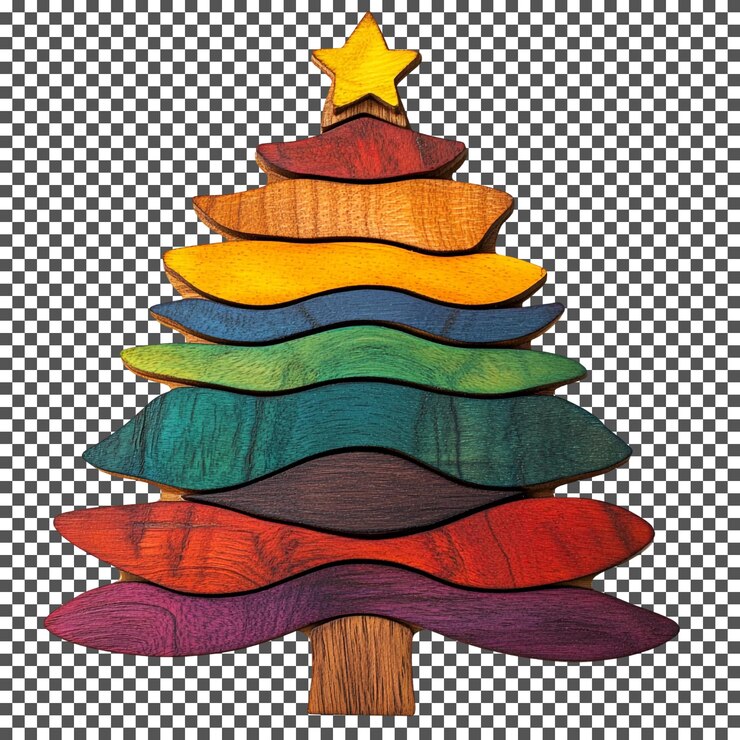 PSD uma árvore de natal incrível isolada sobre um fundo transparente