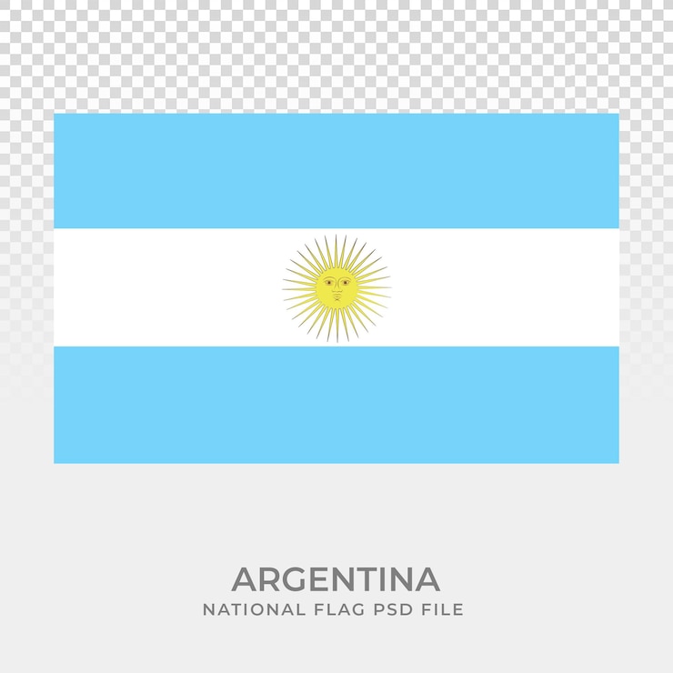 PSD uma bandeira da argentina com o sol brilhando sobre ela