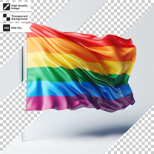PSD uma bandeira de arco-íris é mostrada em um papel que diz arco-íris