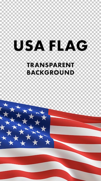 Uma bandeira dos estados unidos da américa no modelo de plano de fundo transparente para histórias