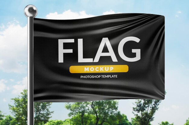 Uma bandeira negra com a palavra bandeira