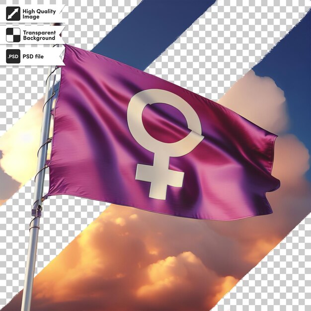 Uma bandeira rosa com a palavra mulher nela