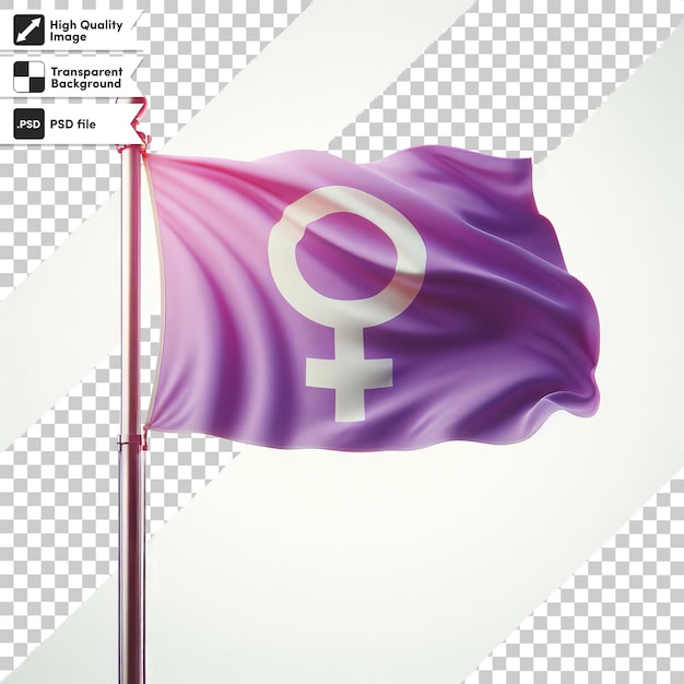 PSD uma bandeira roxa e roxa com um fundo roxo com um símbolo para uma fêmea