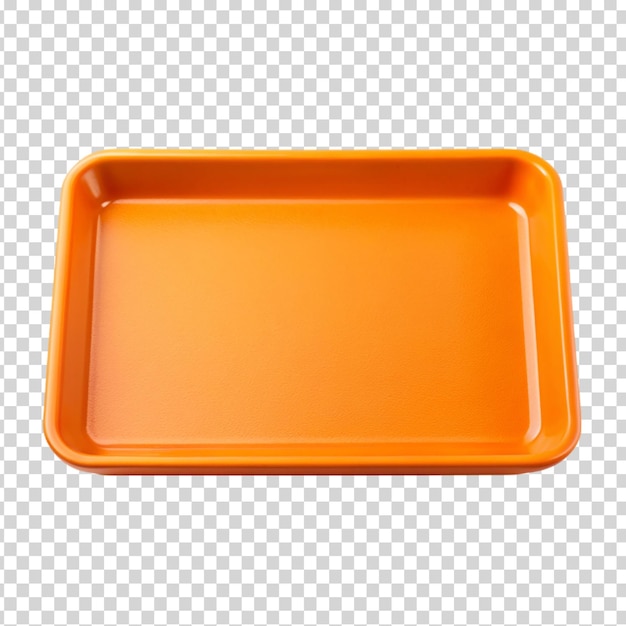 PSD uma bandeja de plástico laranja em fundo transparente