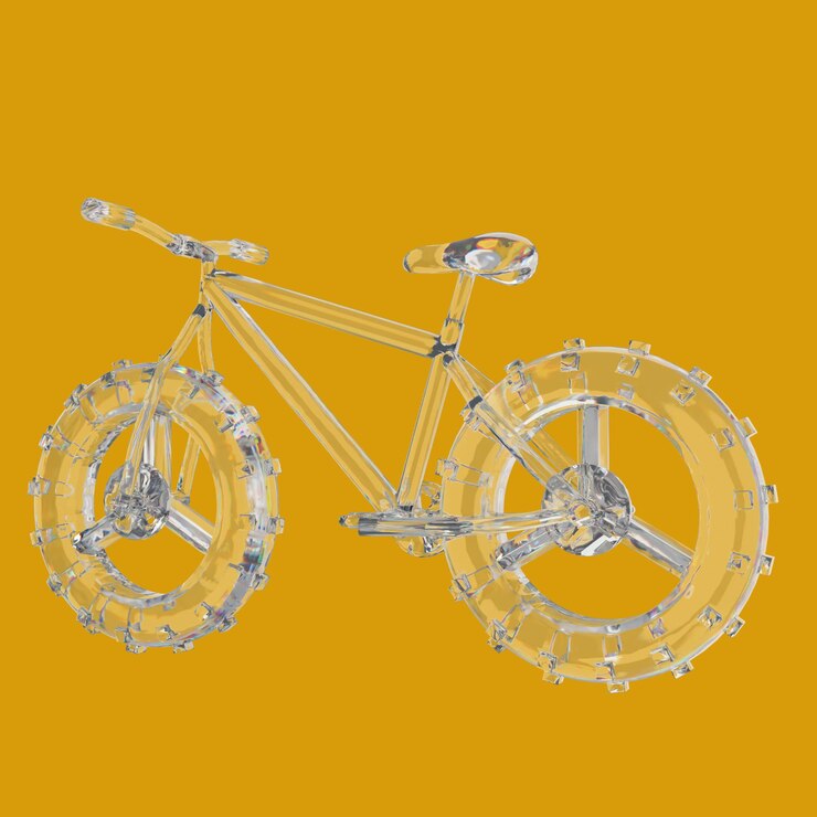 PSD uma bicicleta com um fundo amarelo que tem um desenho branco nele
