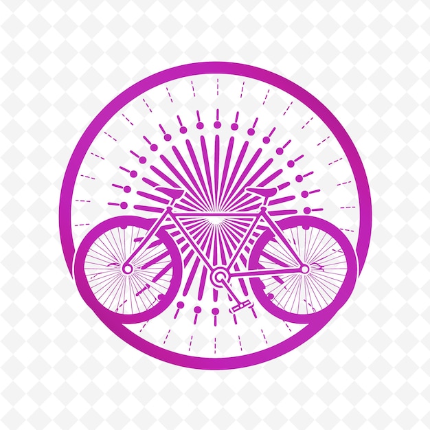 PSD uma bicicleta roxa com um logotipo roxo que diz sol sobre ele