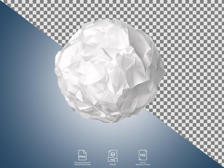 PSD uma bola branca de papel amassado