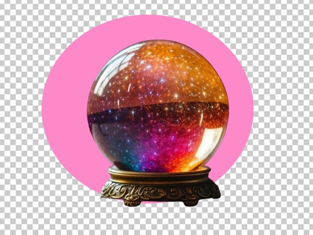 PSD uma bola de cristal colorida e mágica.