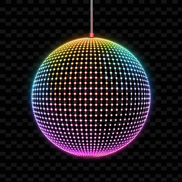 PSD uma bola de discoteca colorida com luzes multicoloridas