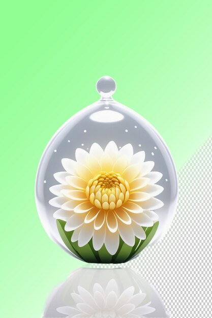 PSD uma bola de vidro com uma flor dentro dela