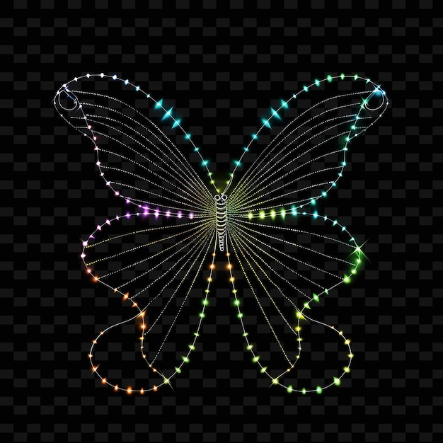 PSD uma borboleta com luzes em um fundo transparente