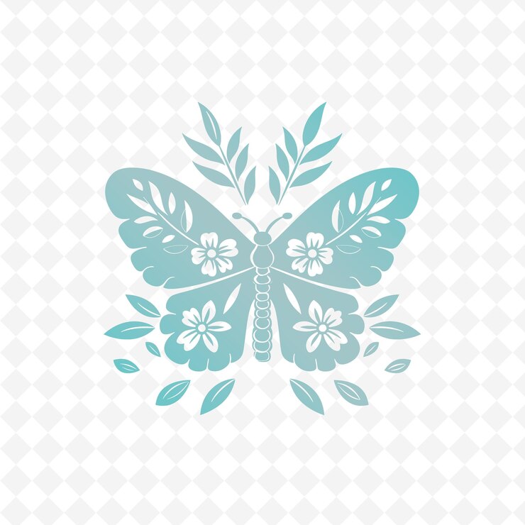 PSD uma borboleta com um padrão floral