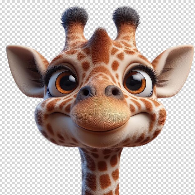 PSD uma cabeça de girafa com um sorriso