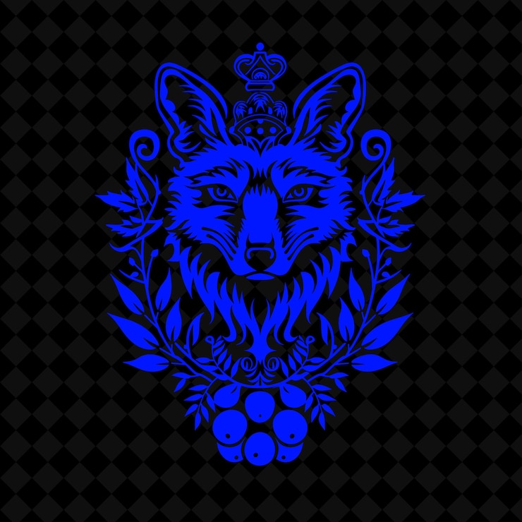 PSD uma cabeça de leão azul com uma coroa na cabeça