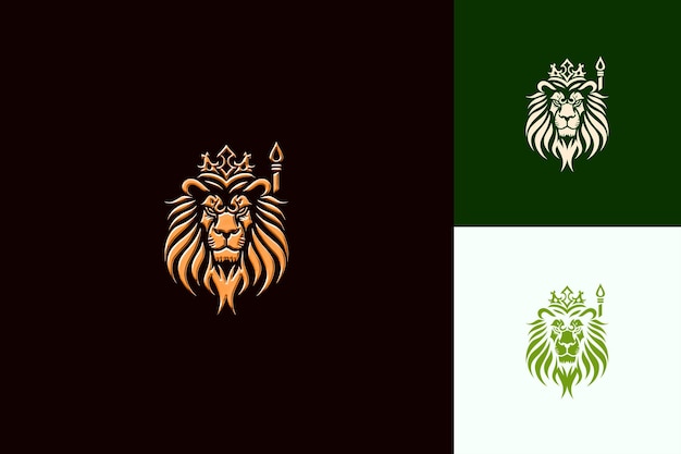 PSD uma cabeça de leão em um fundo verde e branco
