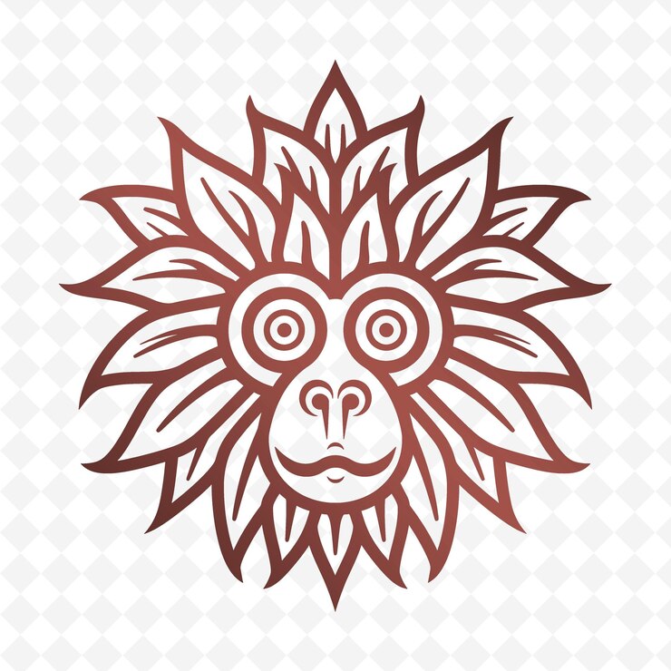PSD uma cabeça de leão em uma ilustração de arte vetorial de fundo branco