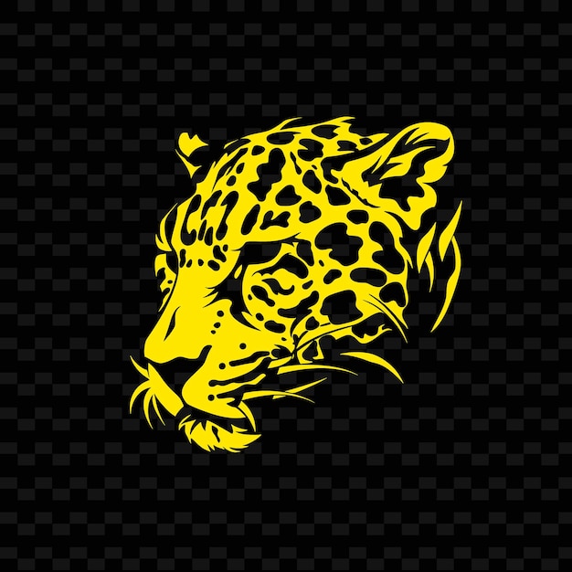 PSD uma cabeça de leopardo amarelo com fundo preto