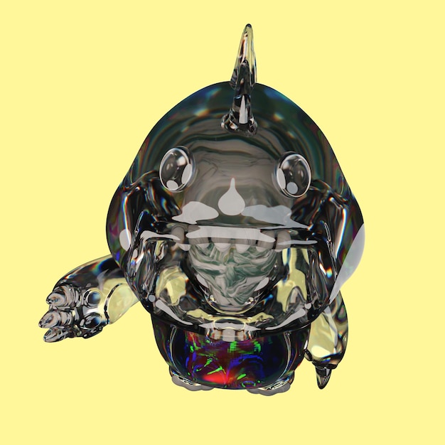 uma cabeça de peixe com um rosto que diz o nome do mar