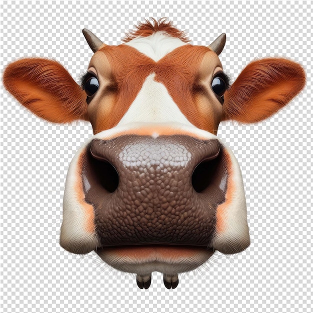 PSD uma cabeça de vaca com um nariz castanho e um nariz branco