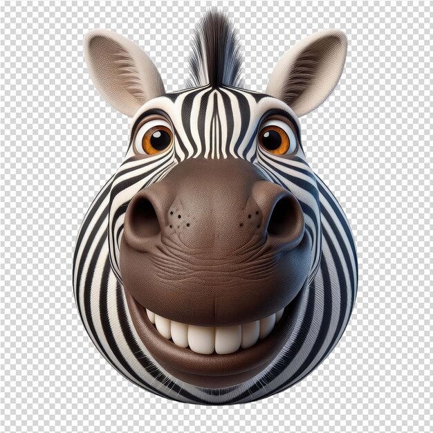 PSD uma cabeça de zebra com um sorriso no rosto