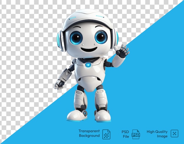 PSD uma caixa de cartão de cuterobot em fundo transparente